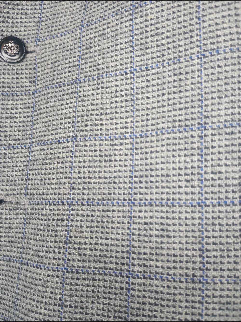 Men's Gray Glen Plaid Vest with Black Velvet Collar